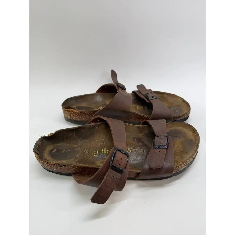 Birkenstock Mayari Brown Leather Sandals Men's EU 41 US 8 Adjustable